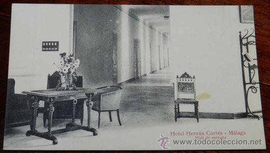 Postales: ANTIGUA POSTAL DEL HOTEL HERNAN CORTES, MALAGA, ED. MATEU, NO CIRCULADA.