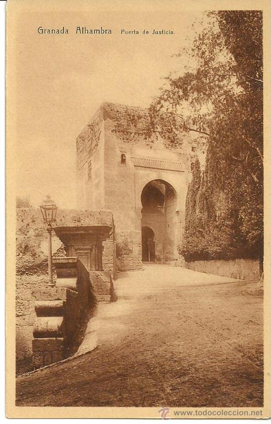 Postales: GRANADA ALHAMBRA PUERTA DE JUSTICIA - Foto 1