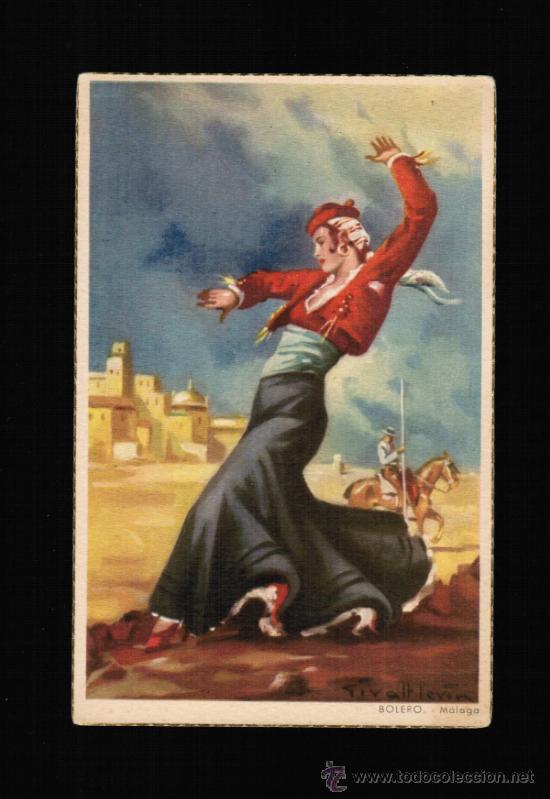 Postales: POSTAL TRAJES REGIONALES - BOLERO. M&Aacute;LAGA - SERIE 1435 - PABLO DUMMATZEN