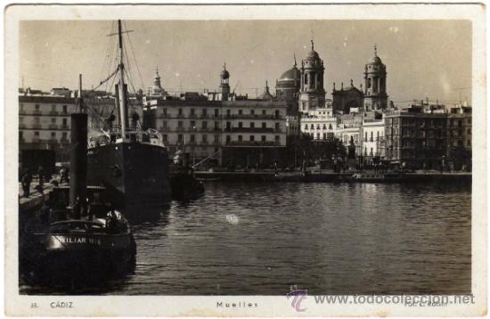 Postales: BONITA POSTAL - CADIZ - MUELLES - VISTA PARCIAL - Fot. L. Roisin
