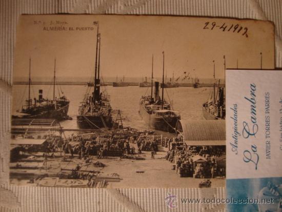 Postales: ANTIGUA TARJETA POSTAL DE P.P.S.XX, ALMERIA EL PUERTO, SELLO Y MATASELLO A&Ntilde;O 1913