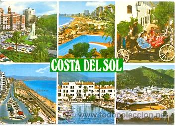 Cartoline: 7-esp1851. Postal M&aacute;laga. Costa del Sol, varias vistas