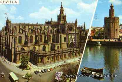 Postales: SEVILLA. CATEDRAL Y TORRE DEL ORO - Foto 1