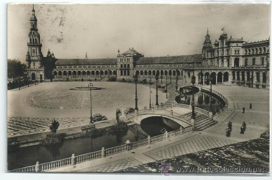 Postales: SEVILLA.-PLAZA DE ESPA&Ntilde;A.-VISTA GENERAL