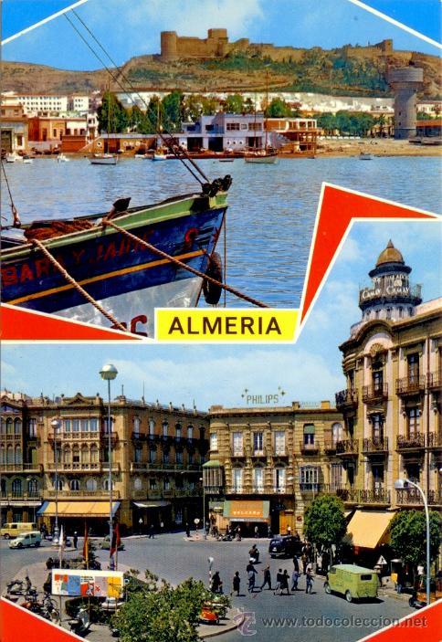 Postales: Almer&iacute;a - Postal Club del Mar y Puerta Purchena