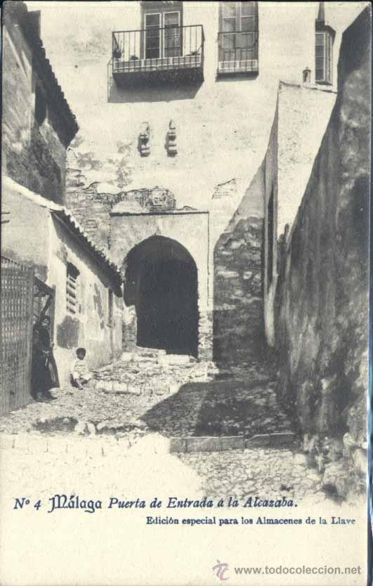 Postales: M&Aacute;LAGA.- PUERTA DE ENTRADA A LA ALCAZABA