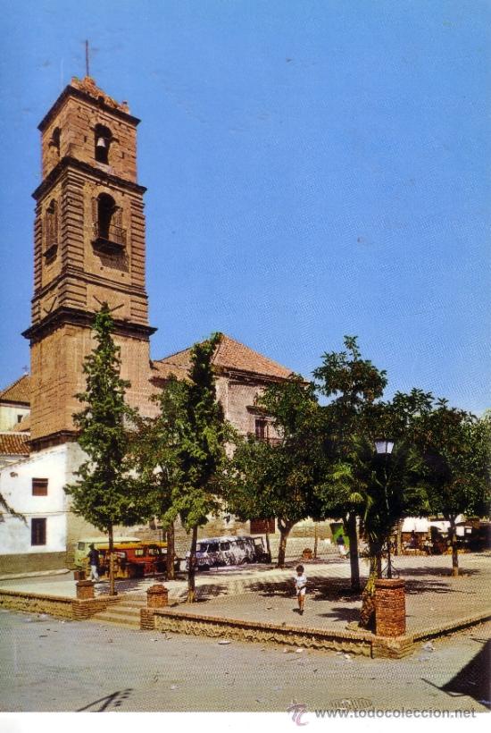 Postales: ALORA - MALAGA - PLAZA 18 DE JULIO - IGLESIA