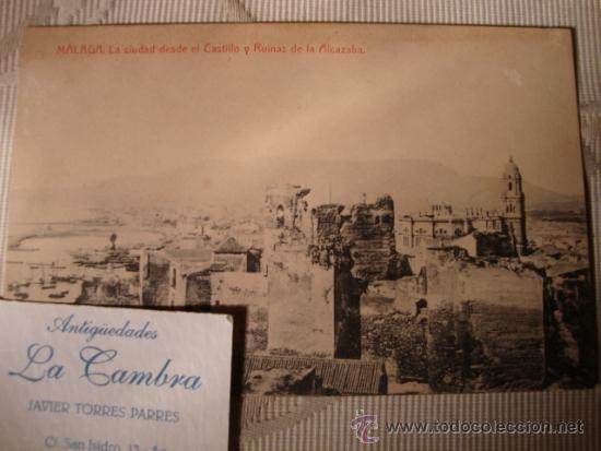 Postales: EXCELENTE TARJETA POSTAL P.P.S.XX MALAGA La Ciudad desde el Castillo y Ruinas de la Alcazaba. H 1905