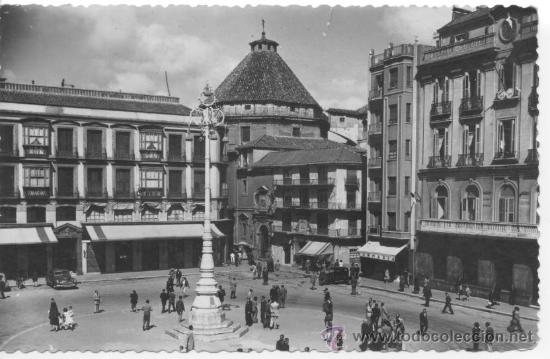 Postales: 33 MALAGA. Plaza de Jos&eacute; Antonio. Foto D. Cortes. Circulada en 1959.