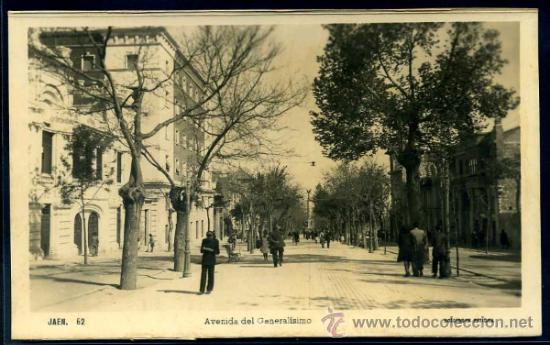 Postales: JAEN : Ed. Arribas N&ordm; 62 - Avenida del Generalisimo. Fotografica
