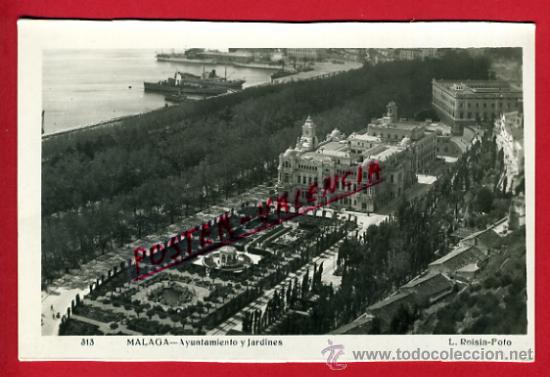Postales: POSTAL, MALAGA, AYUNTAMIENTO Y JARDINES,    P70622