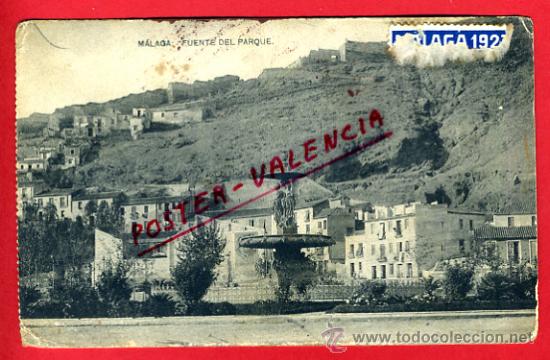 Postales: POSTAL, MALAGA, FUENTE DEL PARQUE,    P70623