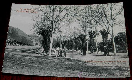 Postales: ANTIGUA POSTAL DE MALAGA,  PASEOS DEL PARQUE, N. 34, EDICION ESPECIAL DE LOS ALMACENES DE LA LLAVE,