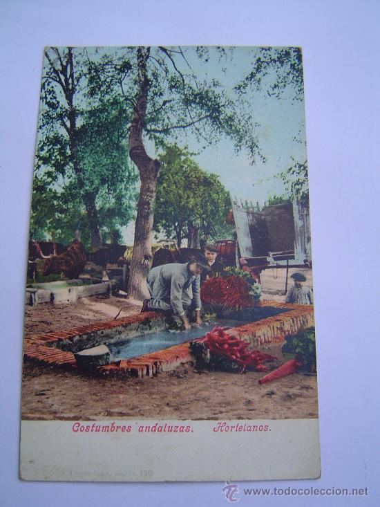 Postales: Postal costumbres andaluzas .- Hortelanos