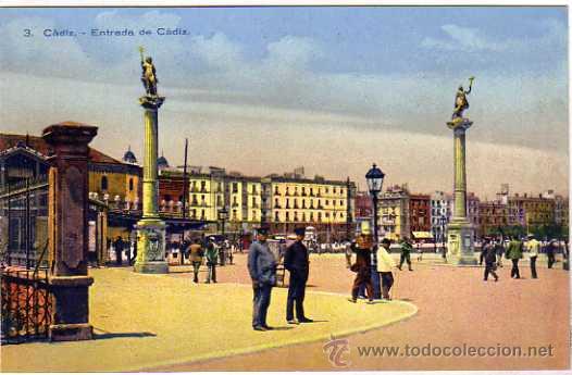Postales: Cadiz 3. Entrada de Cadiz. Sin circular. No figura editor.