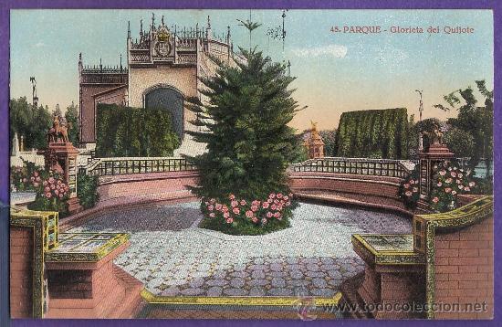 Postkarten: sevilla - parque / glorieta del quijote - n&ordm; 45 - ed. barreiro - sin circular - a&ntilde;os 20 - x