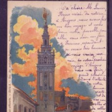 Postales: SEVILLA - LA GIRALDA - POSTAL FRANCESA - CIRCULADA EN FRANCIA EN 1908. Lote 34059918