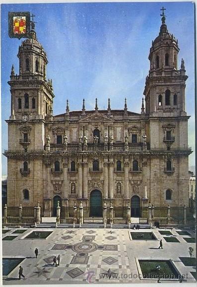 Postales: POSTAL DE JAEN. FACHADA CATEDRAL Y PLAZA SANTA MARIA N&ordm; 1224     P-ANJ-022