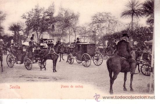 Postales: SEVILLA - PASEO DE COCHES - SIN CIRCULAR - Foto 1