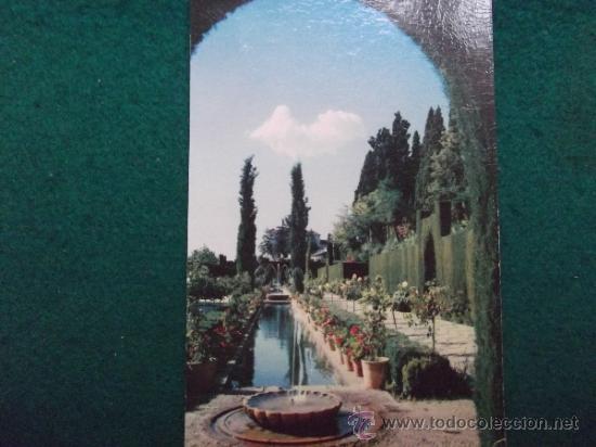 Postales: GRANADA-V7- ESCRITA-N&ordm;SR.B 132-JARDINES DEL GENERALIFE-1960