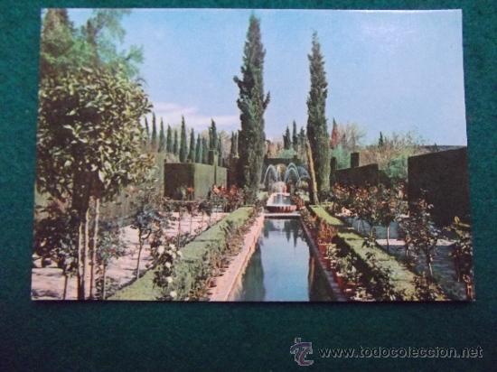 Postales: GRANADA-V7-NO ESCRITA-ALHAMBRA-GENERALIFE-JARDINES BAJOS