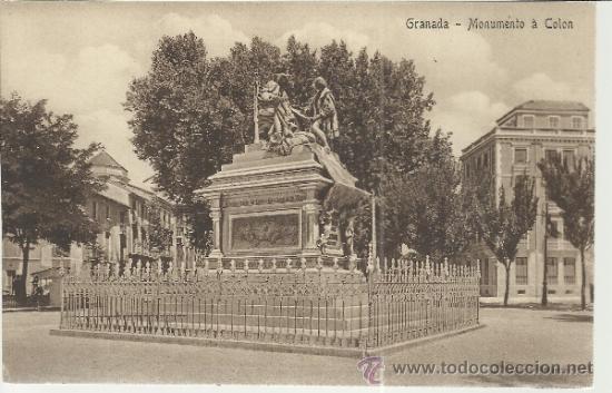 Postales: GRANADA MONUMENTO A COLON SIN ESCRIBIR - Foto 1