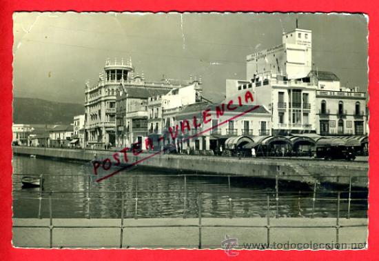 Postcards: POSTAL ALGECIRAS, CADIZ, ACERA DE LA MARINA Y RIO DE LA MIEL,   P73093