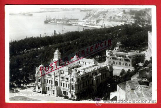 Postales: POSTAL MALAGA, EL AYUNTAMIENTO Y LA CASA DE CORREOS, UNIQUE,   P73156