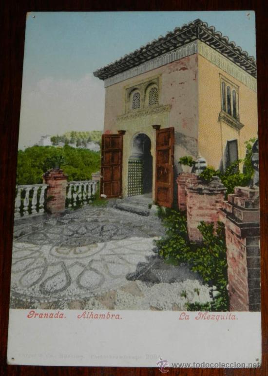 Postales: ANTIGUA POSTAL DE GRANDA, ALHAMBRA, LA MEZQUITA, PURGER 2094, SIN CICULAR Y SIN DIVIDIR