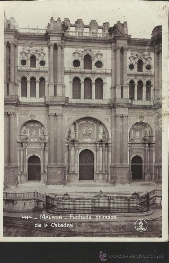 Postales: MALAGA FACHADA PRINCIPAL ESCRITA