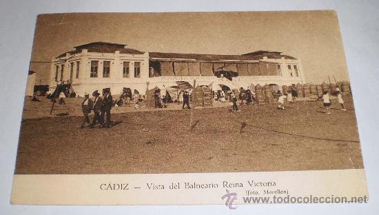 Postales: ANTIGUA POSTAL DE CADIZ - VISTA DEL BALNEARIO REINA VICTORIA - NO CIRCULADA - FOTO MOVELLAN