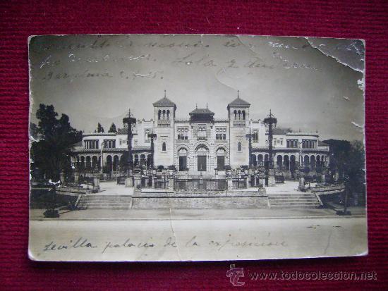 Postales: ANTIGUA POSTAL DE SEVILLA-PALACIO DE LA EXPOSICION-CIRCULADA.