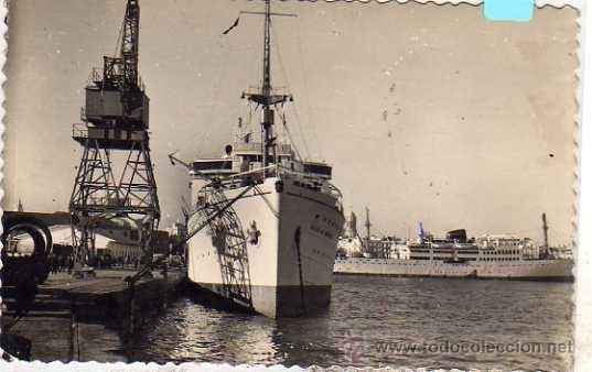 Postales: Cadiz. El muelle. 252   Barco Villa de Madrid. Ed Aisa. Escrita en 1961 Sin circular