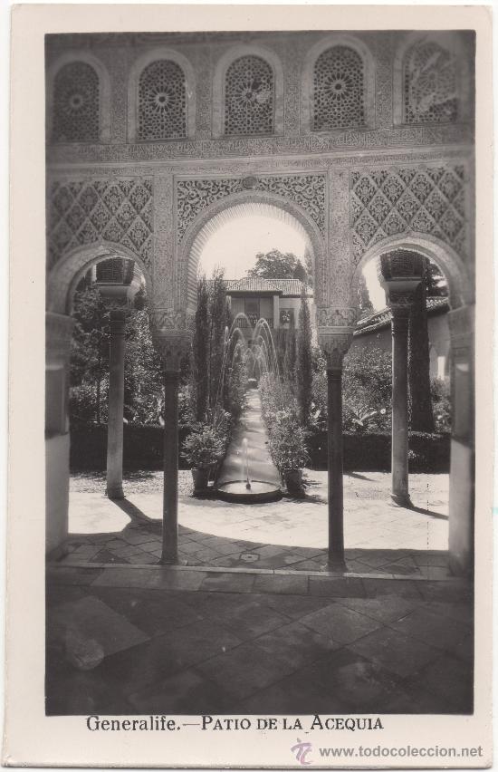 Postales: GRANADA.- GENERALIFE. PATIO DE LA ACEQUIA. - Foto 1