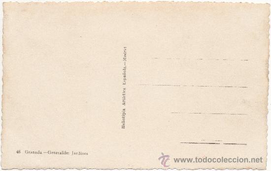 Postales: GRANADA.- GENERALIFE: JARDINES. - Foto 2