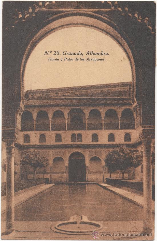 Postales: GRANADA.- ALHAMBRA. HAR&Eacute;N Y PATIO DE LOS ARRAYANES. (C.1930). - Foto 1