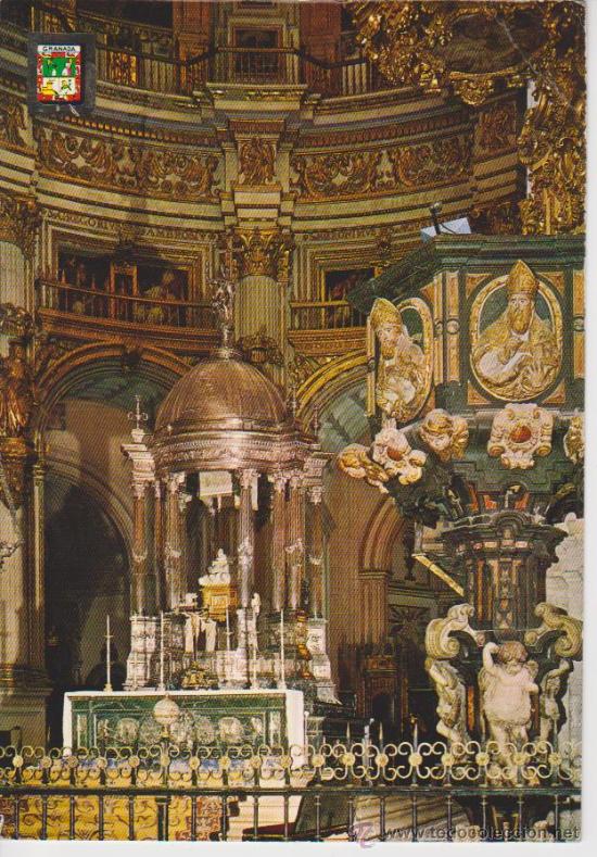 Postales: (73) GRANADA. CATEDRAL. CAPILLA MAYOR. TABERNACULO Y PULPITO. - Foto 1