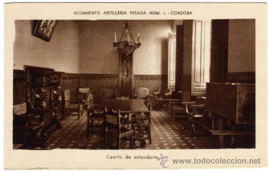 Cartoline: BONITA Y RARA POSTAL - CORDOBA - REGIMIENTO ARTILLERIA PESADA N&Uacute;M.1 - CUARTO DE ESTANDARTE