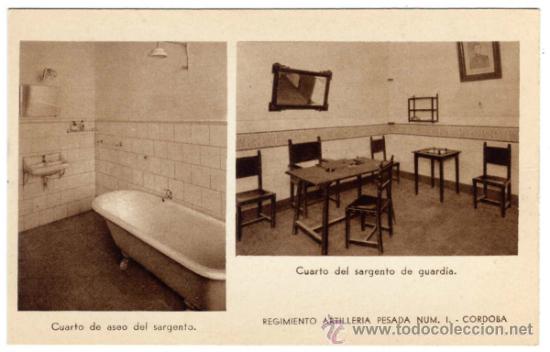Cartoline: BONITA Y RARA POSTAL - CORDOBA - REGIMIENTO ARTILLERIA PESADA N&Uacute;M.1 - CUARTO DEL SARGENTO DE GUARDIA