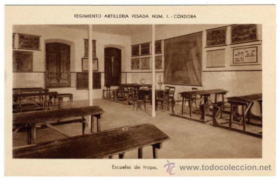 Cartoline: BONITA Y RARA POSTAL - CORDOBA - REGIMIENTO ARTILLERIA PESADA N&Uacute;M.1 - ESCUELAS DE TROPA