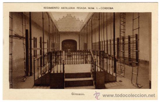 Cartoline: BONITA Y RARA POSTAL - CORDOBA - REGIMIENTO ARTILLERIA PESADA N&Uacute;M.1 - GIMNASIO
