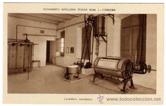 Cartoline: BONITA Y RARA POSTAL - CORDOBA - REGIMIENTO ARTILLERIA PESADA N&Uacute;M.1 - LAVADERO MECANICO