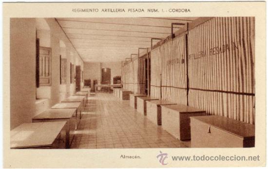 Cartoline: BONITA Y RARA POSTAL - CORDOBA - REGIMIENTO ARTILLERIA PESADA N&Uacute;M.1 - ALMACEN