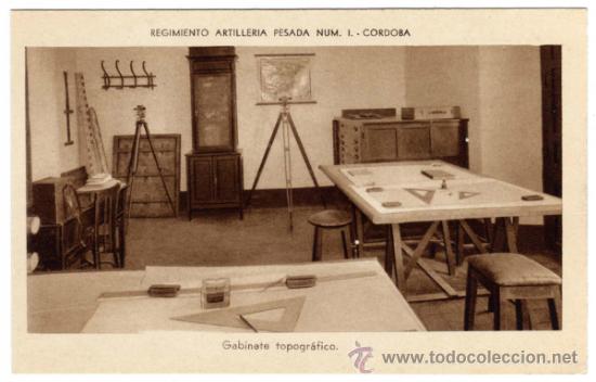 Postcards: BONITA Y RARA POSTAL - CORDOBA - REGIMIENTO ARTILLERIA PESADA N&Uacute;M.1 - GABINETE TOPOGRAFICO