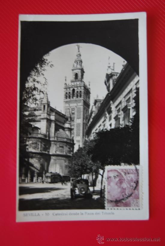 Postales: POSTAL DE SEVILLA: CATEDRAL DESDE LA PLAZA DE TRIUNFO