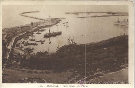 Postales: MALAGA PUERTO ESCRITA