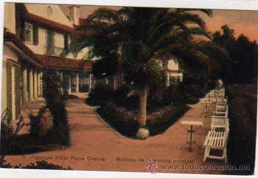 Postales: Algeciras 3 Hotel Reina Cristina. Rotonda de la Entrada principal. Edicion Elgebe. Sin circular.