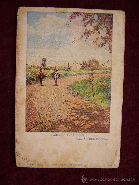 Postkarten: Postal Paisajes Andaluces. Camino del Cortijo. Postales Blanco y Negro. Colecci&oacute;n A. N.1.