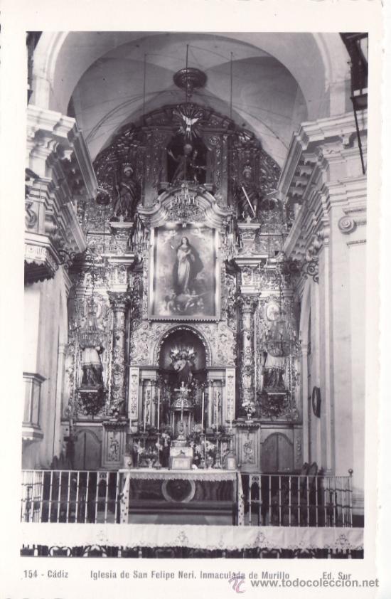 Postales: CADIZ - IGLESIA DE SAN FELIPE NERI - INMACULADA DE MURILLO