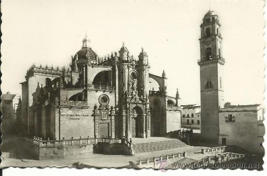 Postales: JEREZ DE LA FRONTERA.-FACHADA PRINCIPAL Y CAMPANARIO COLEGIATA.-GARCIA GARRABELLA